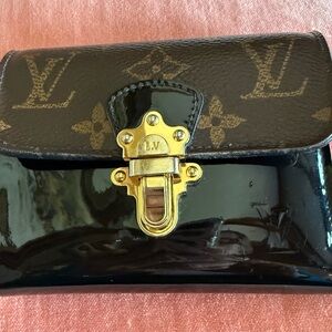 Louis Vuitton Monogram Canvas & Patent Leather Cherrywood Wallet Authenticated